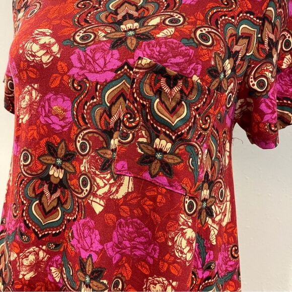 LuLaRoe Carly Floral paisley Patterned short sleeve a-line Dress size XS - Picture 3 of 11
